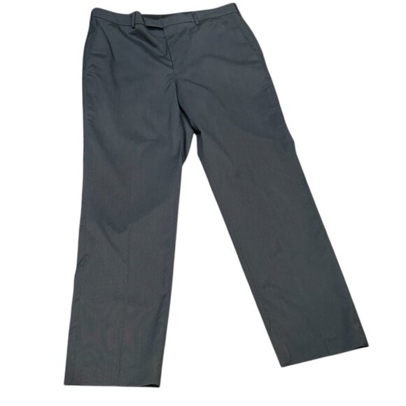 Savane Mens 34x30 Gray Business Tailored Straight Fit Dress Pants - Picture 2 of 9